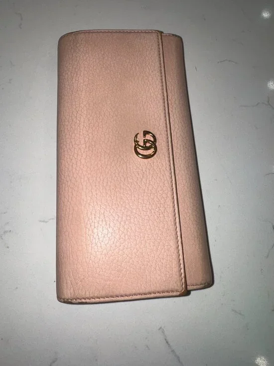Vintage Gucci GG Marmont Continental Wallet - Dusty Pink 456116 - Good condition - Picture 1 of 5
